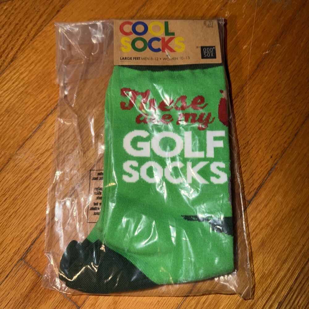 Cool Socks Fun Sports Print Novelty Crew Socks for Men These Are My Golf Socks